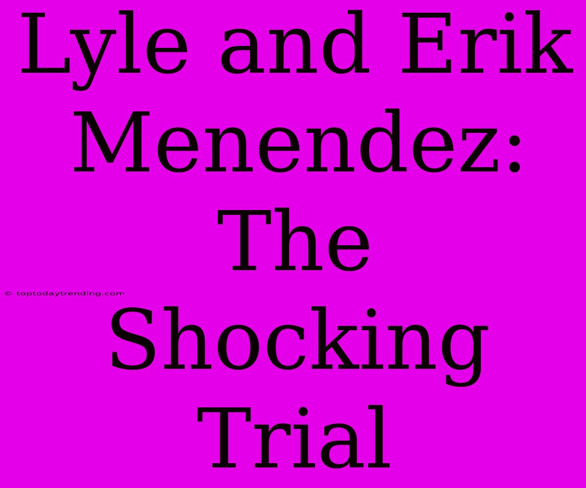 Lyle And Erik Menendez: The Shocking Trial