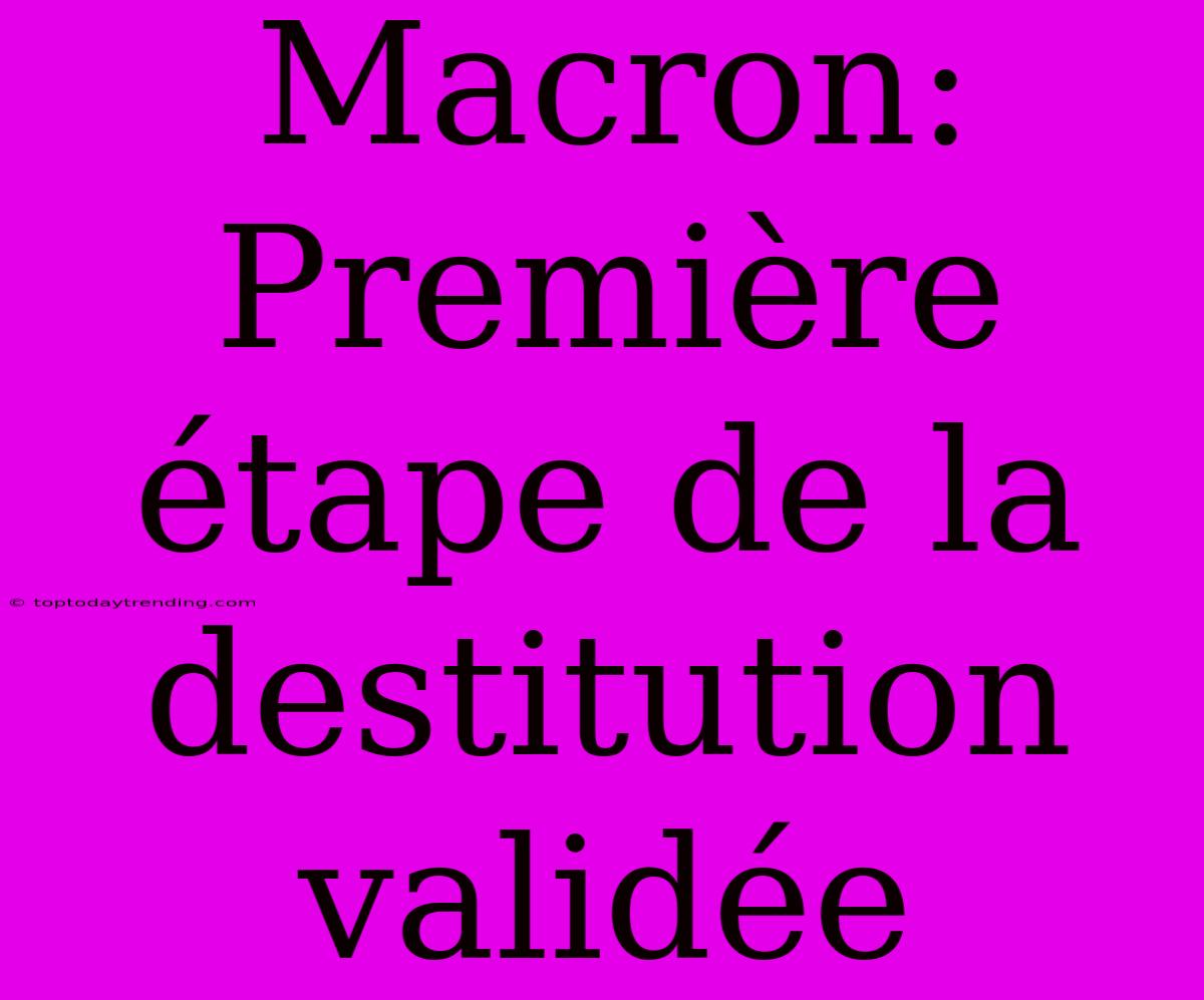 Macron: Première Étape De La Destitution Validée