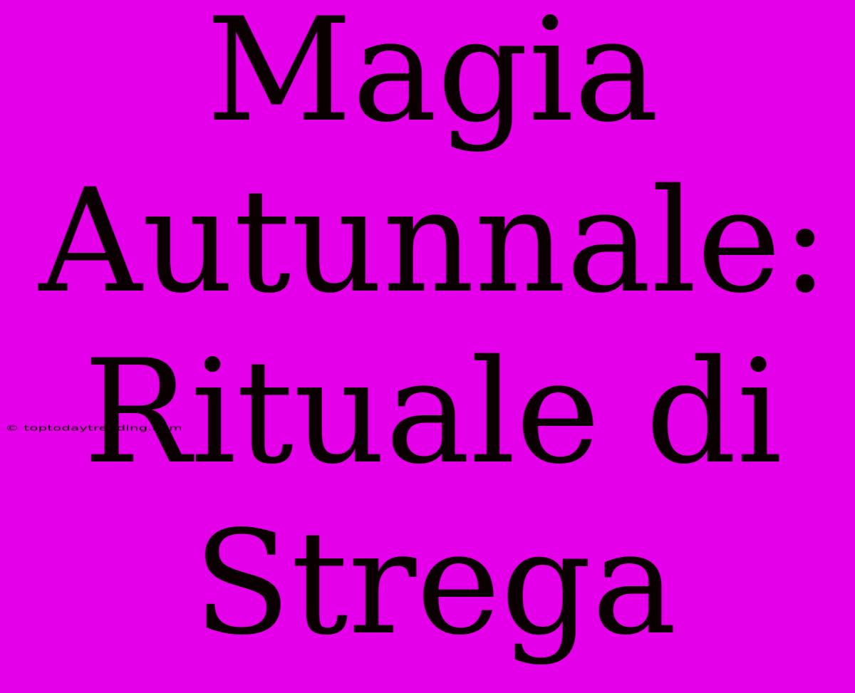 Magia Autunnale: Rituale Di Strega