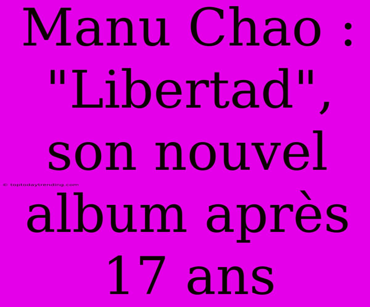 Manu Chao : 