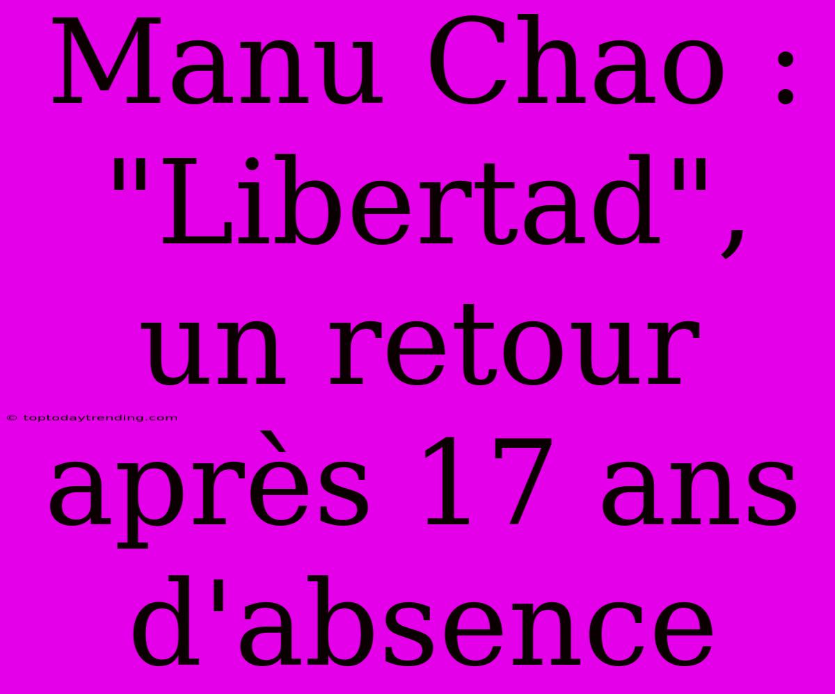 Manu Chao : 