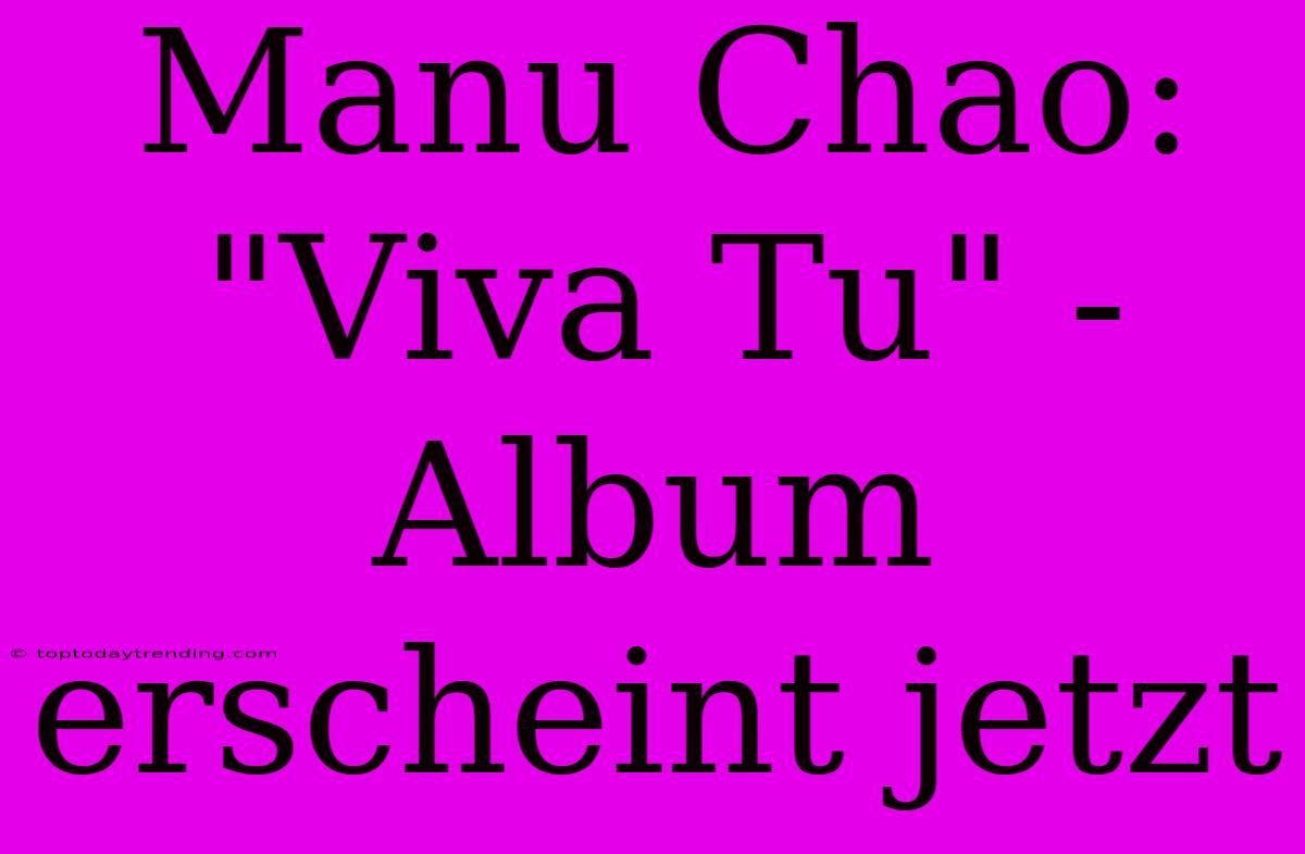 Manu Chao: 