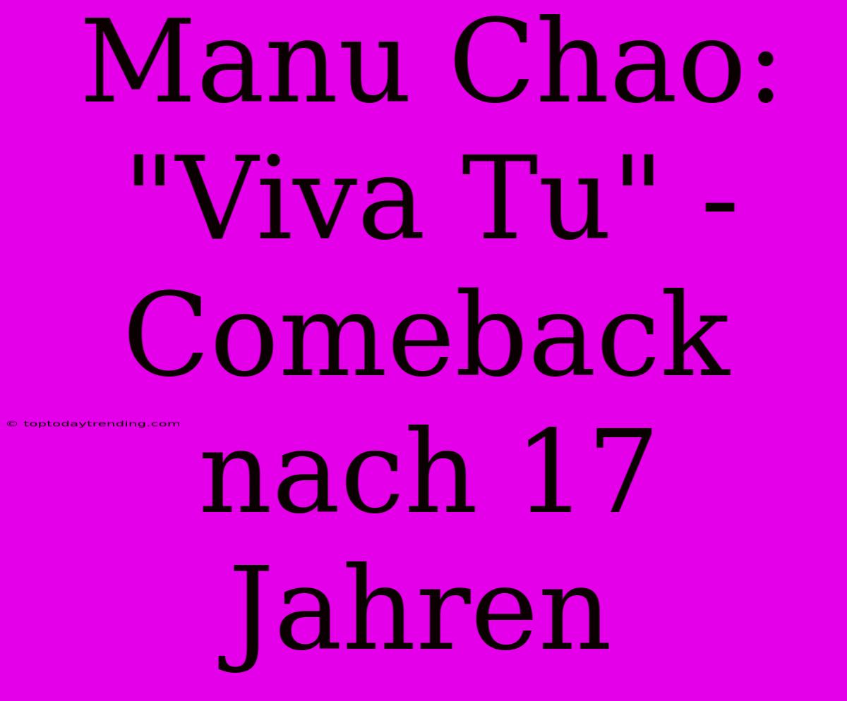 Manu Chao: 