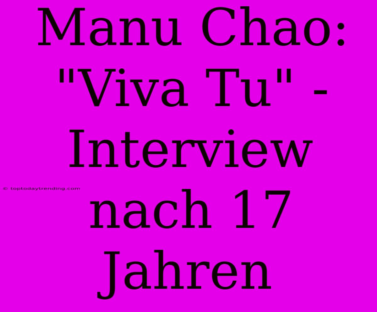 Manu Chao: 