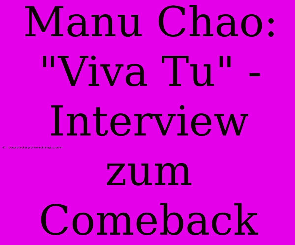 Manu Chao: 