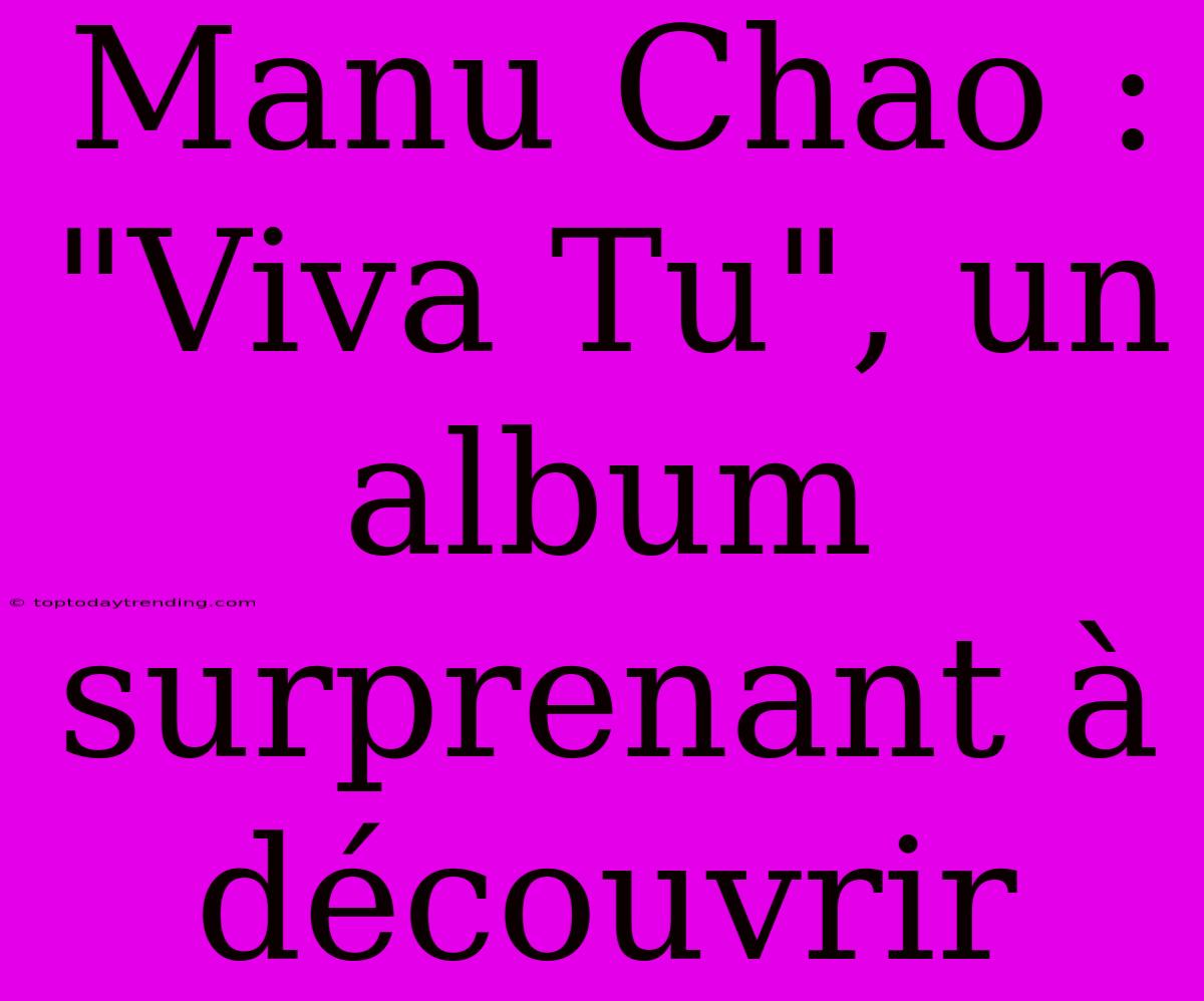 Manu Chao : 