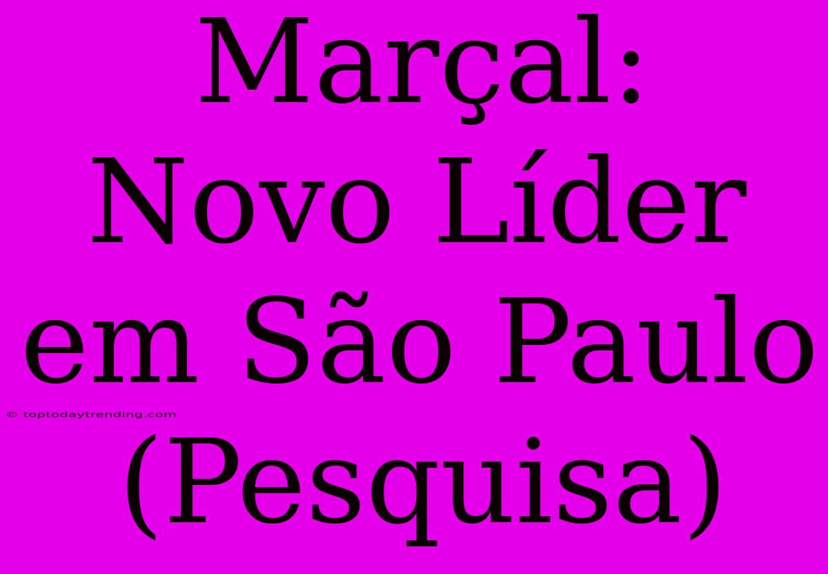 Marçal: Novo Líder Em São Paulo (Pesquisa)