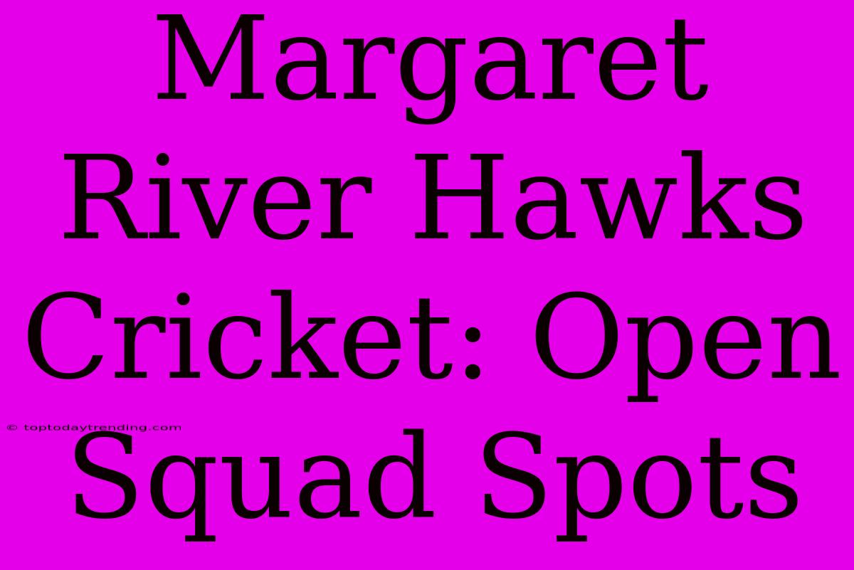 Margaret River Hawks Cricket: Open Squad Spots