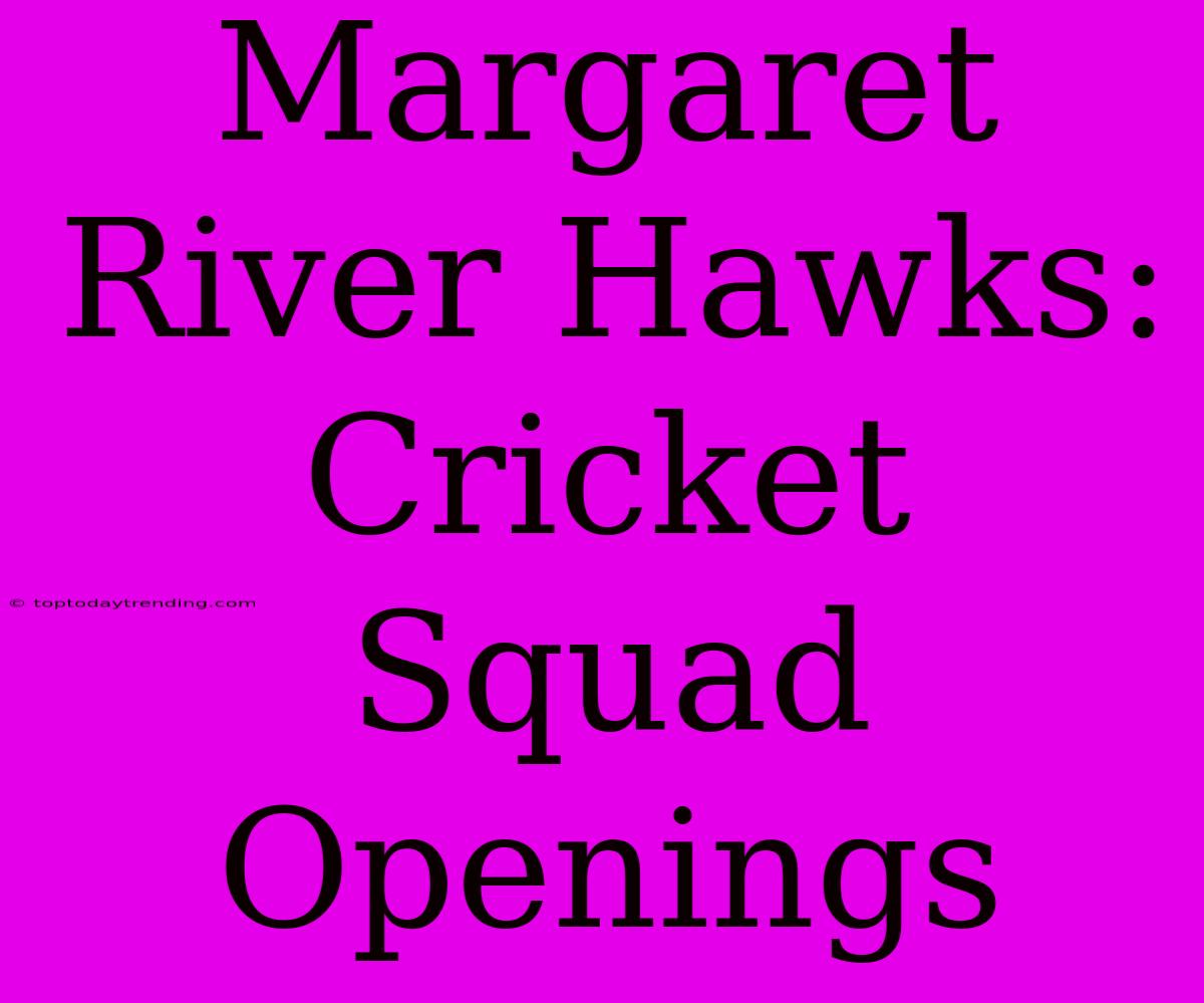 Margaret River Hawks: Cricket Squad Openings