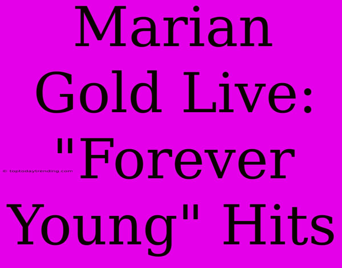 Marian Gold Live: 