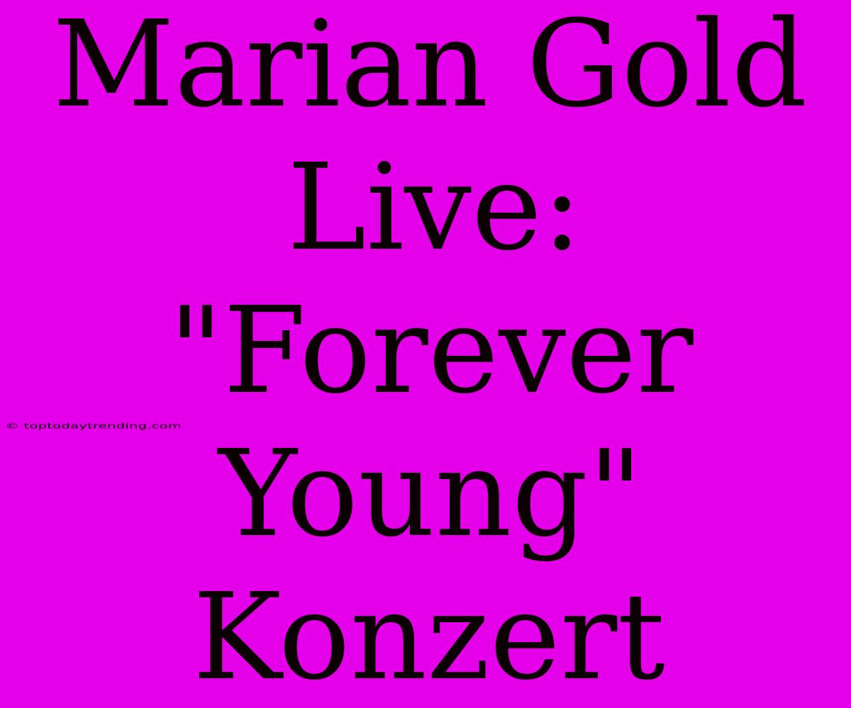 Marian Gold Live: 