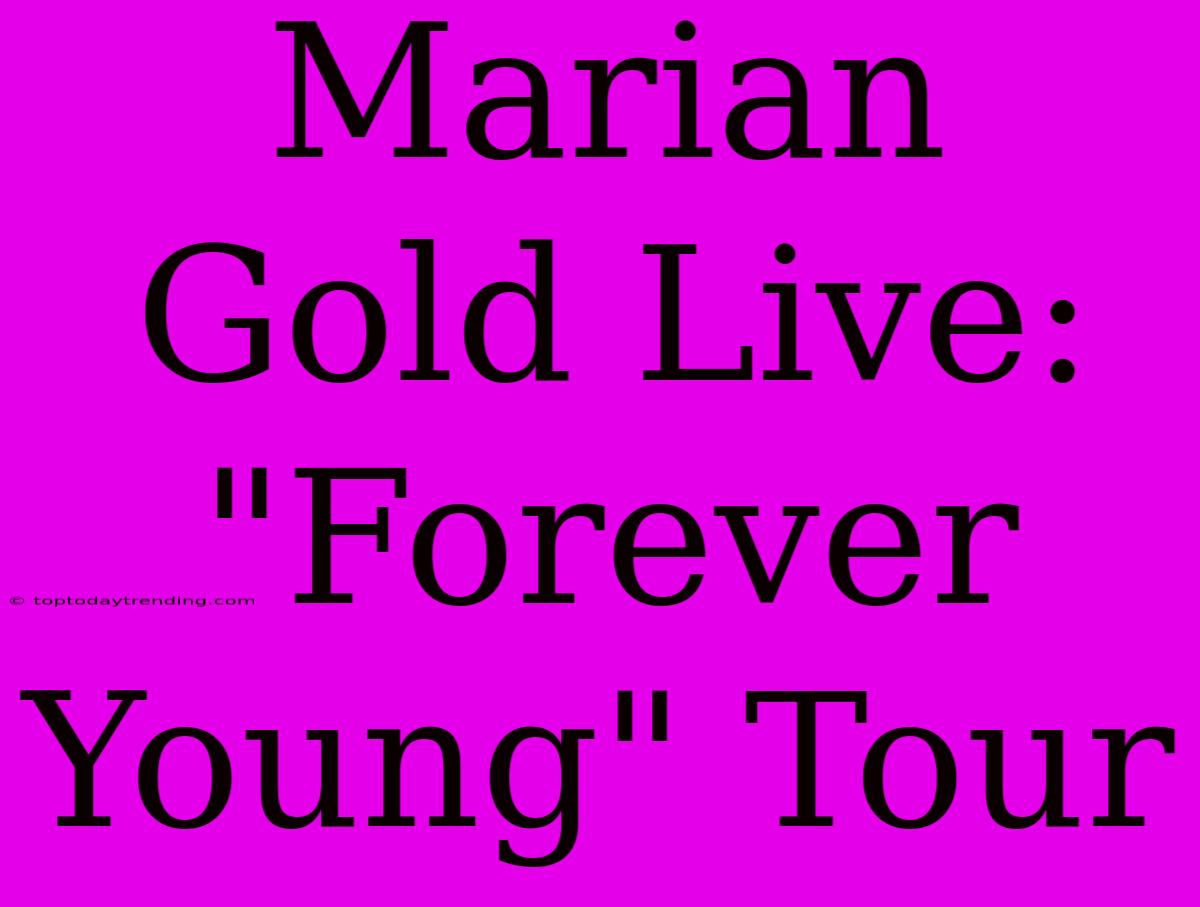 Marian Gold Live: 