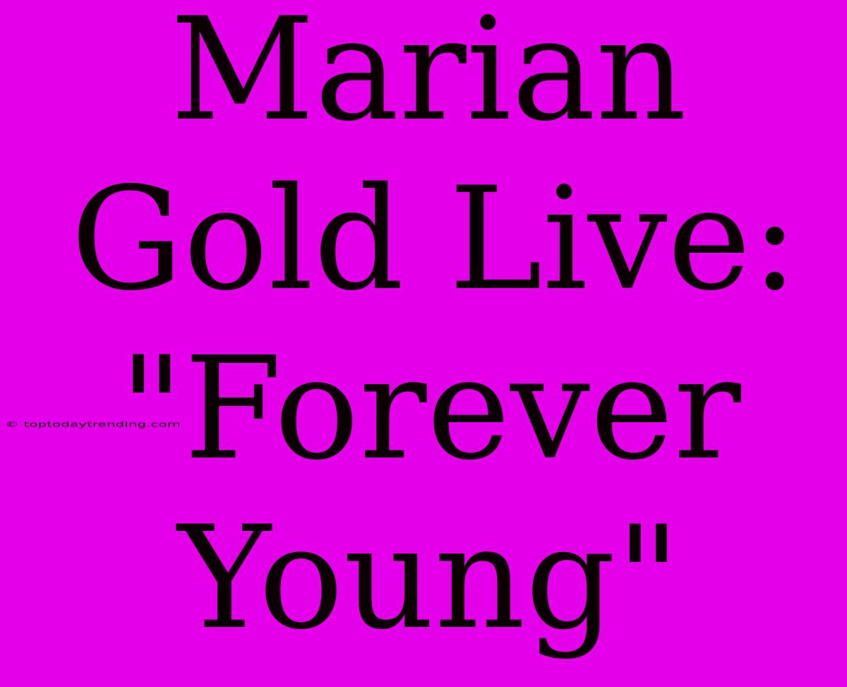 Marian Gold Live: 