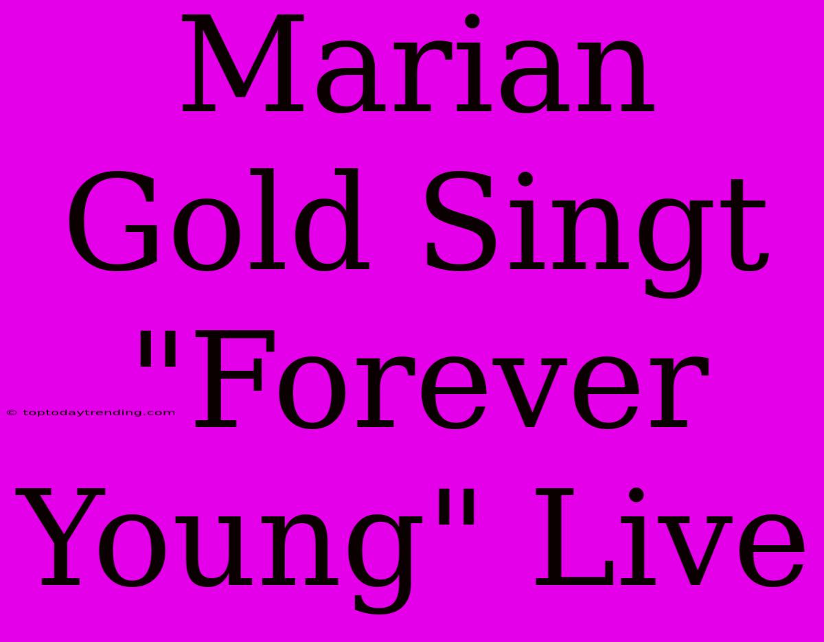 Marian Gold Singt 