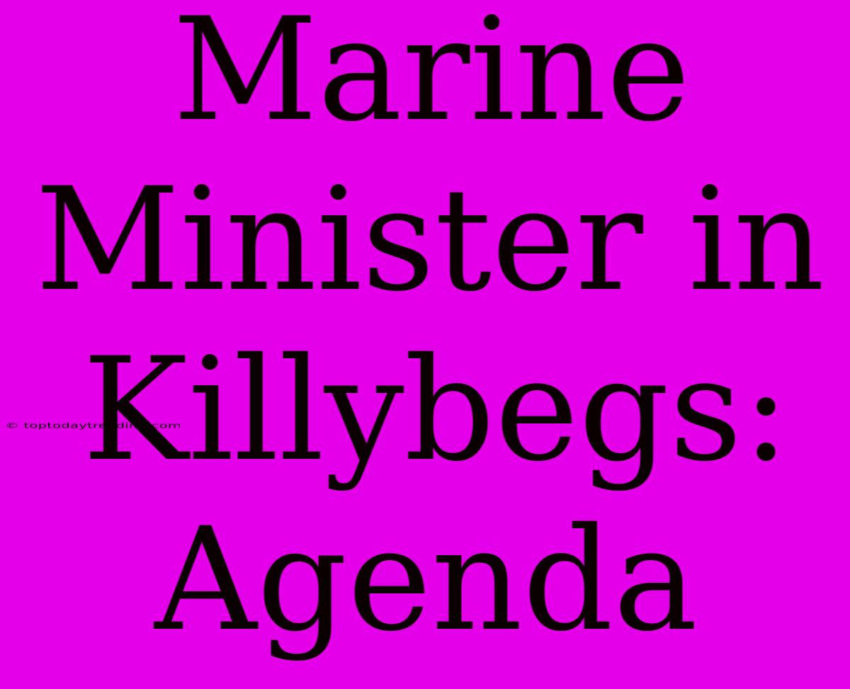 Marine Minister In Killybegs: Agenda