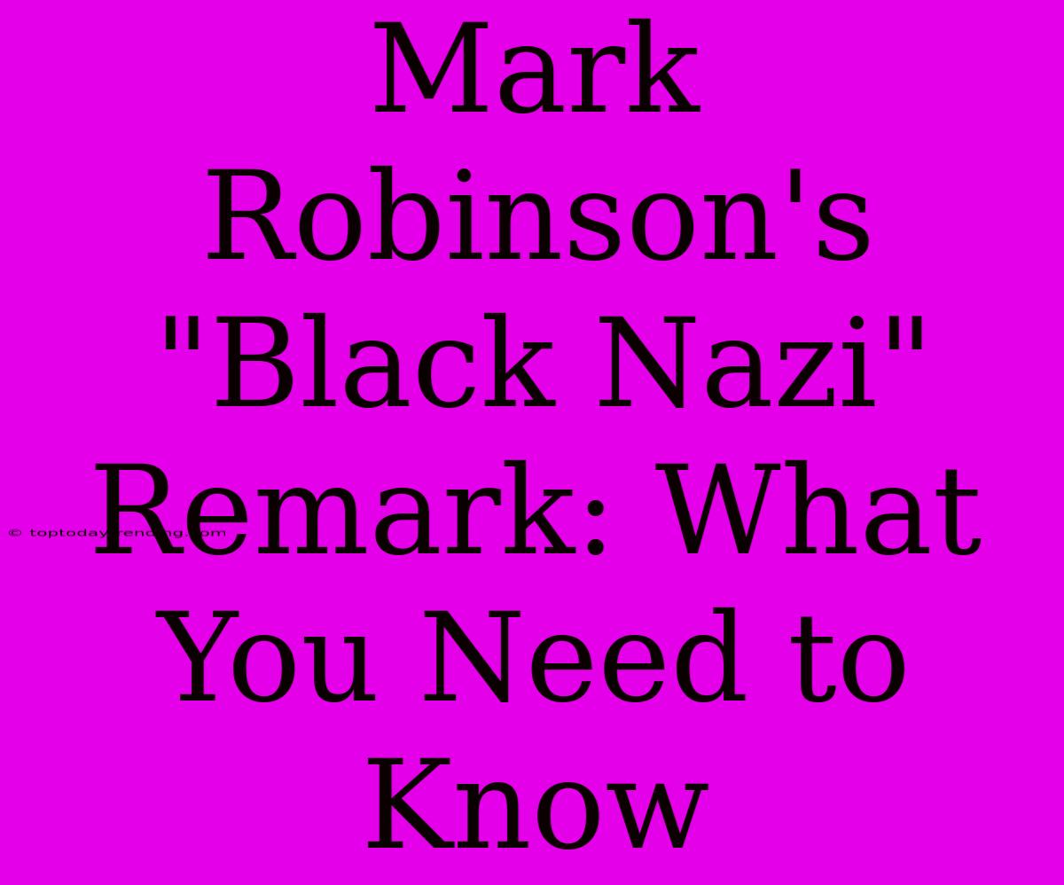 Mark Robinson's 