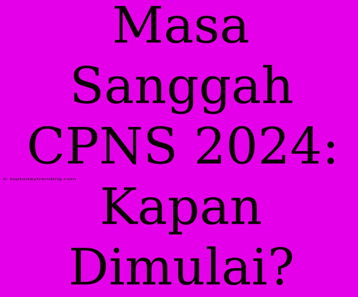 Masa Sanggah CPNS 2024: Kapan Dimulai?