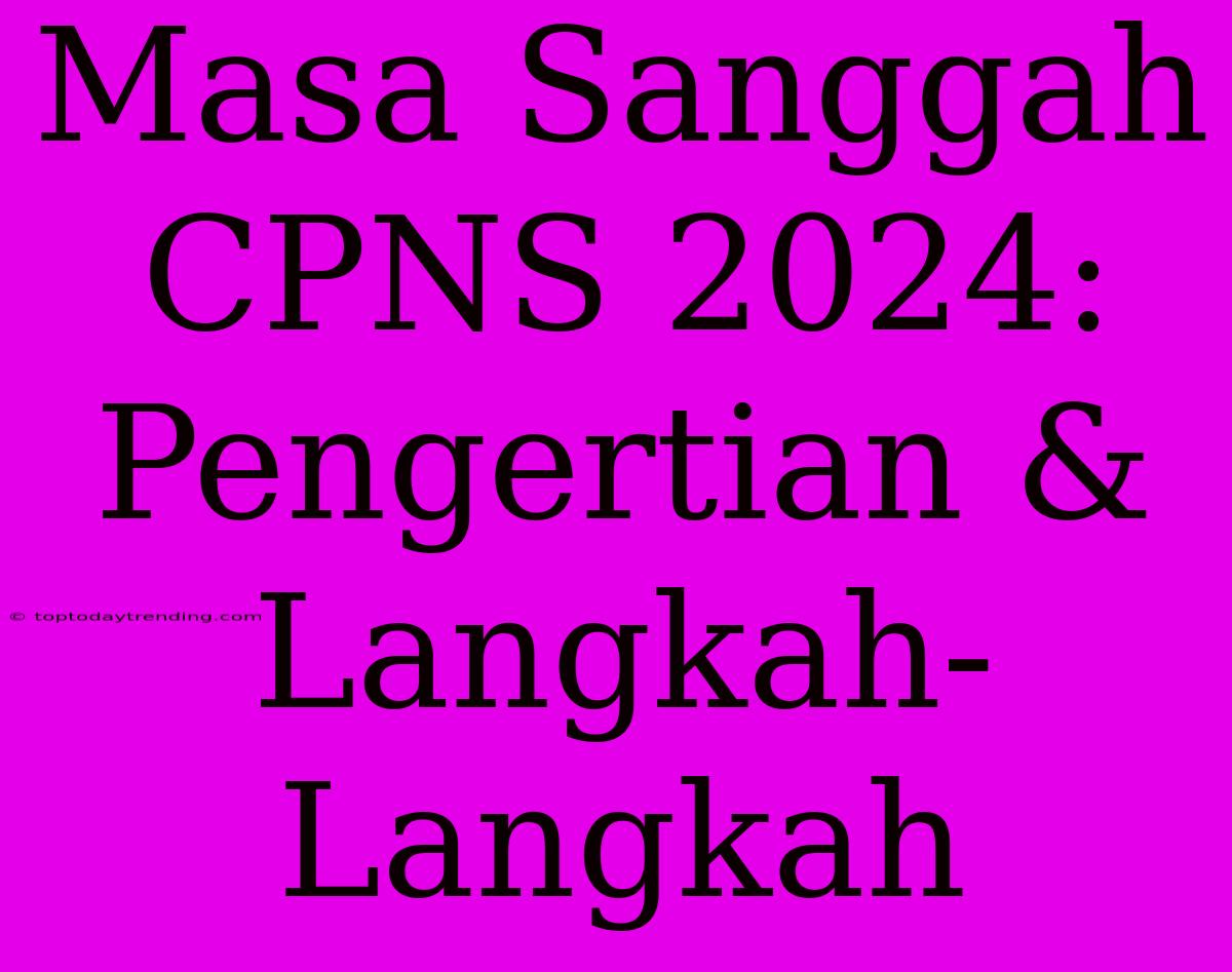 Masa Sanggah CPNS 2024: Pengertian & Langkah-Langkah