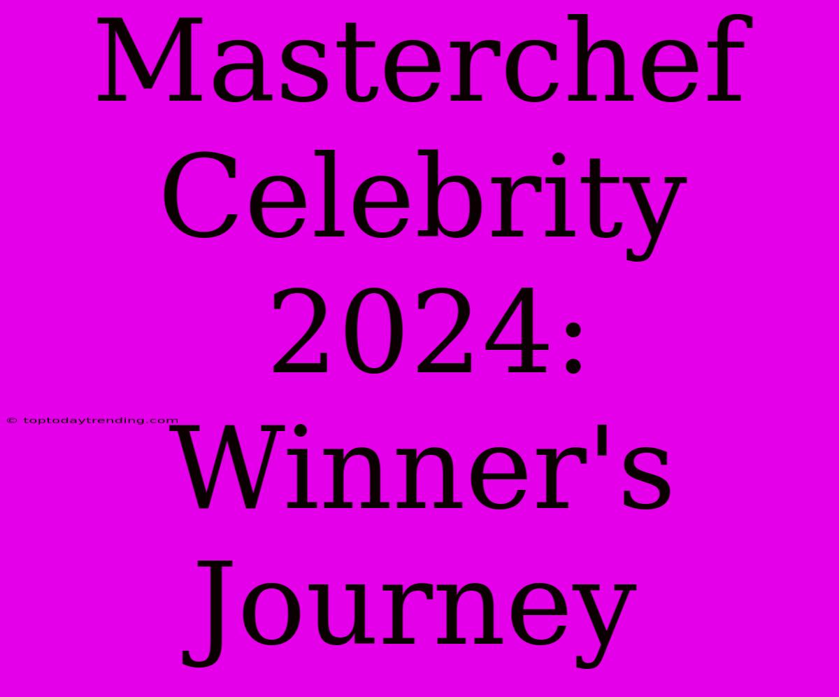 Masterchef Celebrity 2024: Winner's Journey