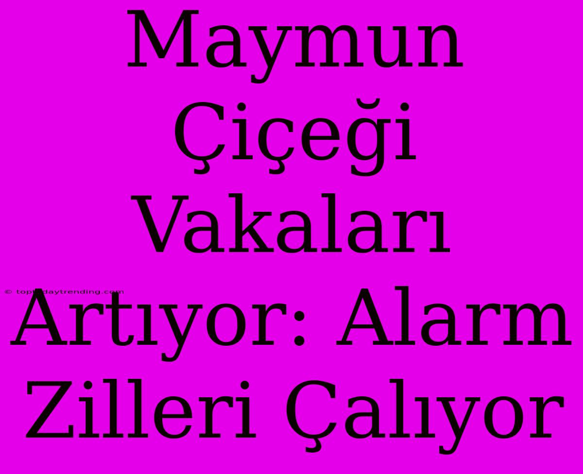 Maymun Çiçeği Vakaları Artıyor: Alarm Zilleri Çalıyor