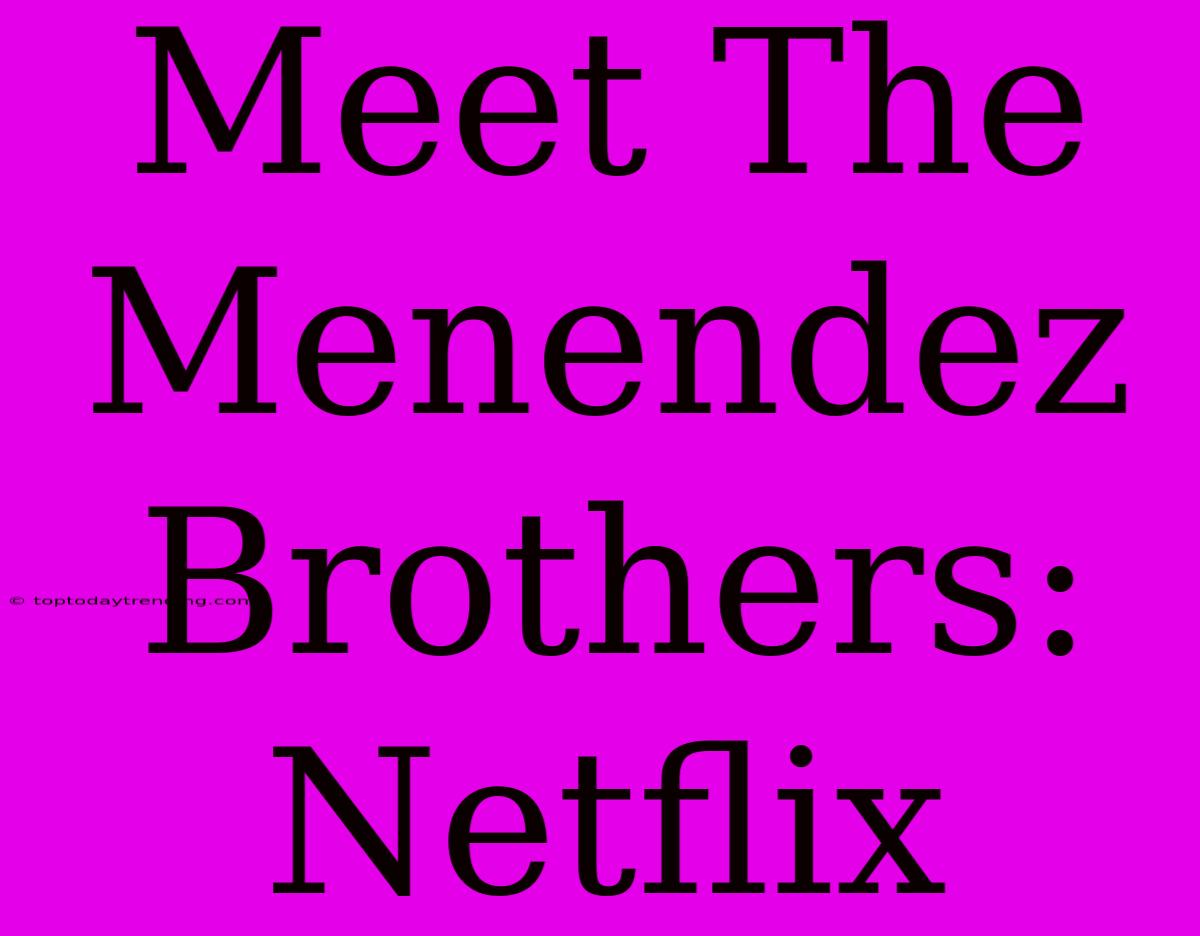 Meet The Menendez Brothers: Netflix