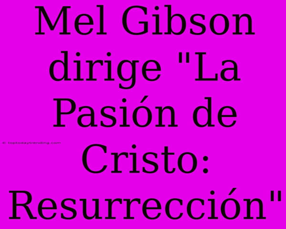 Mel Gibson Dirige 