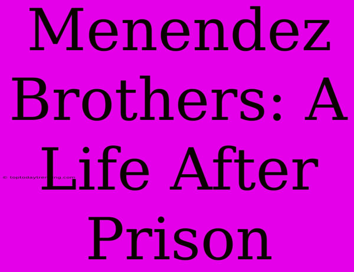 Menendez Brothers: A Life After Prison