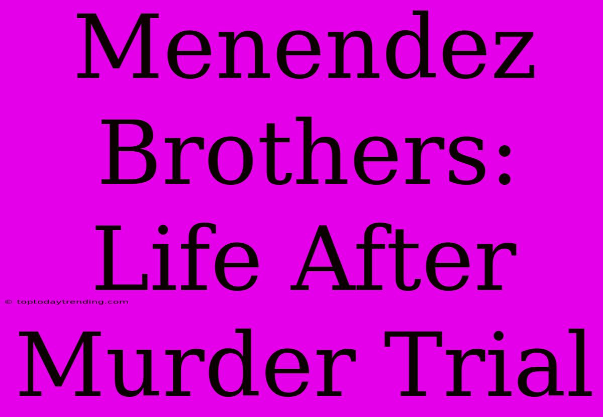 Menendez Brothers: Life After Murder Trial