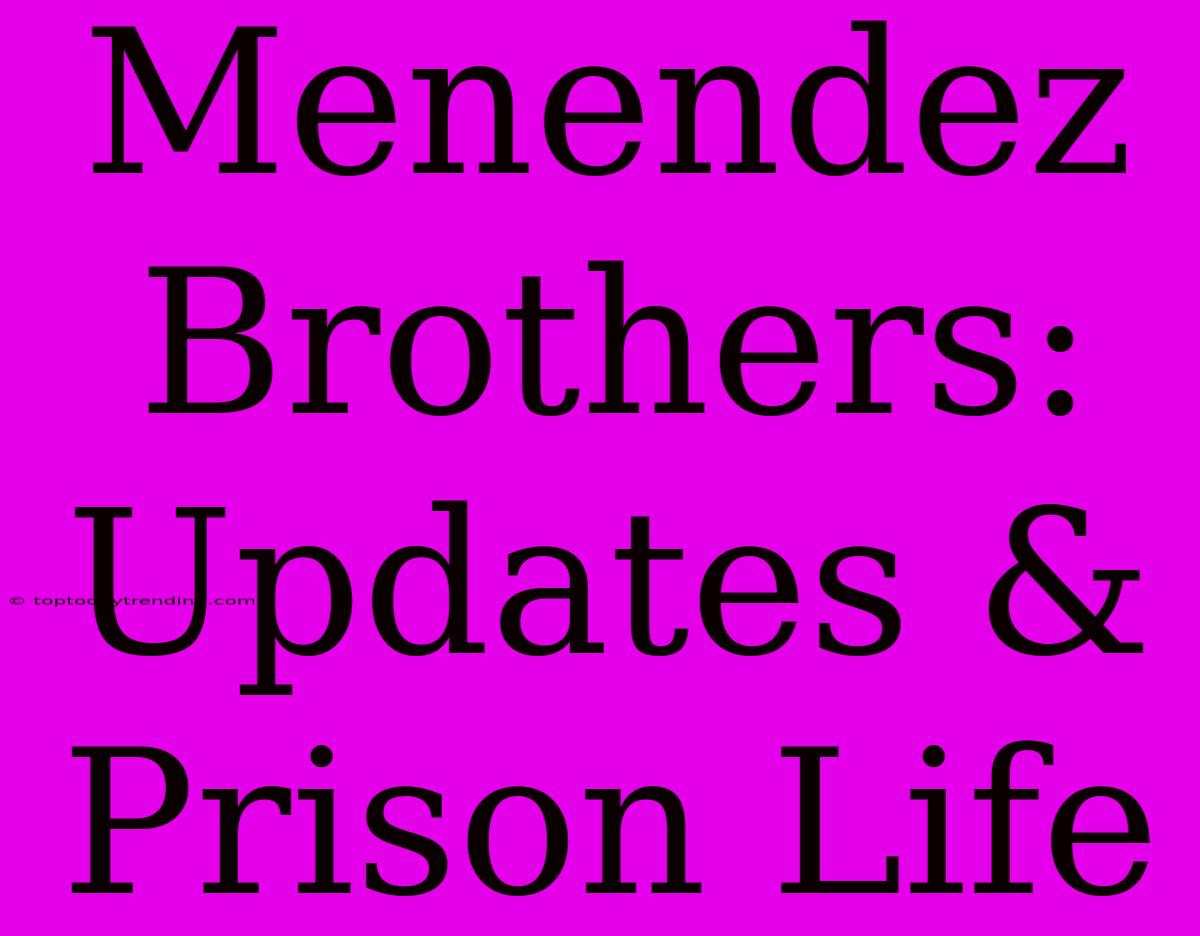 Menendez Brothers: Updates & Prison Life