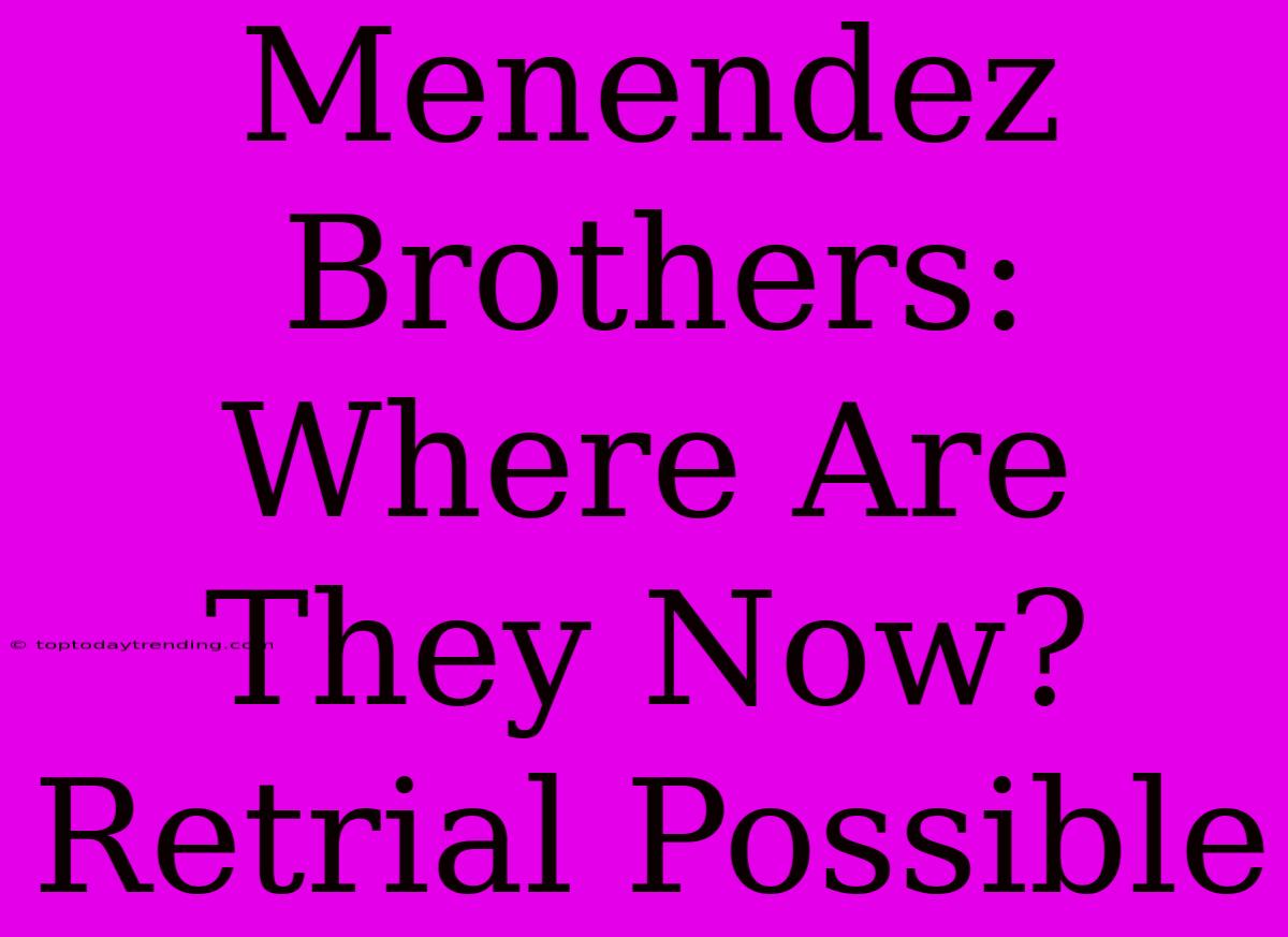 Menendez Brothers: Where Are They Now? Retrial Possible