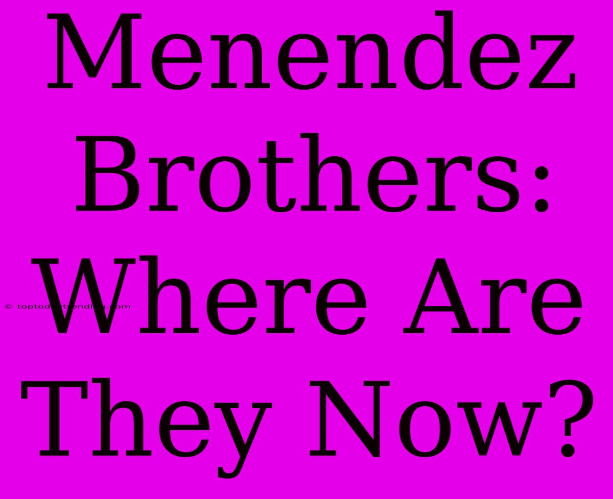 Menendez Brothers: Where Are They Now?