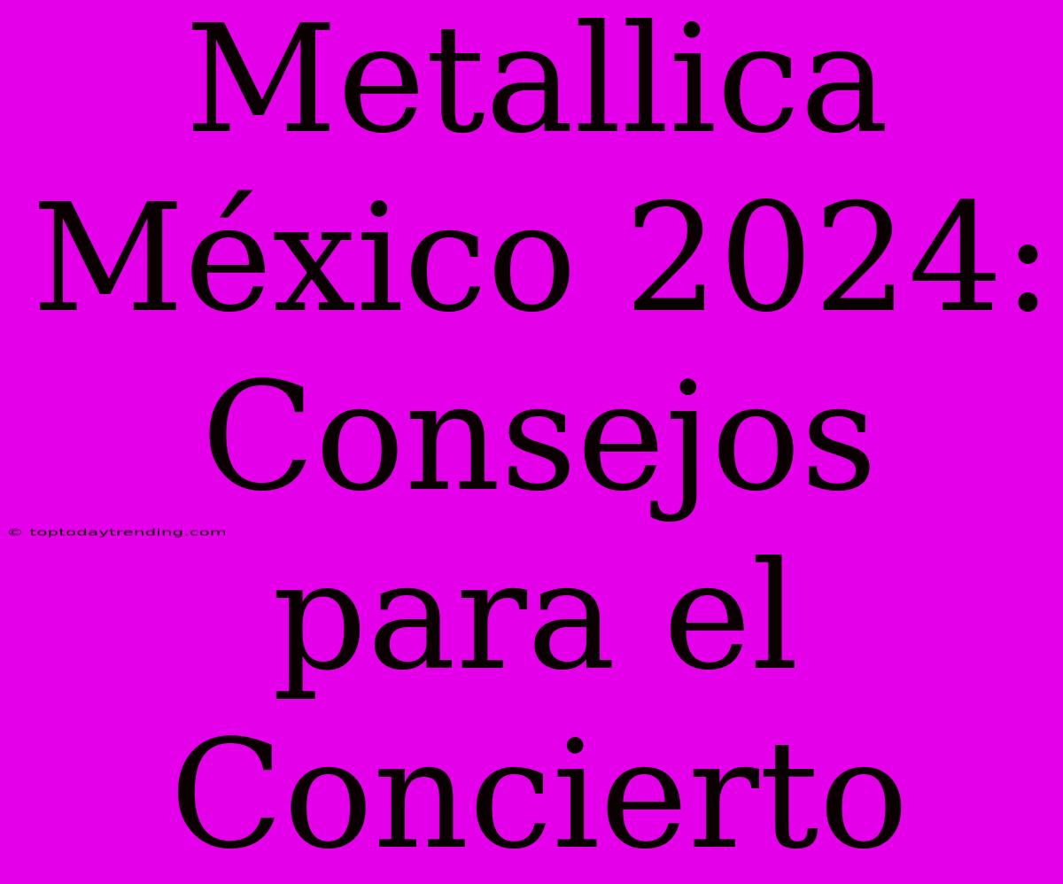 Metallica México 2024: Consejos Para El Concierto