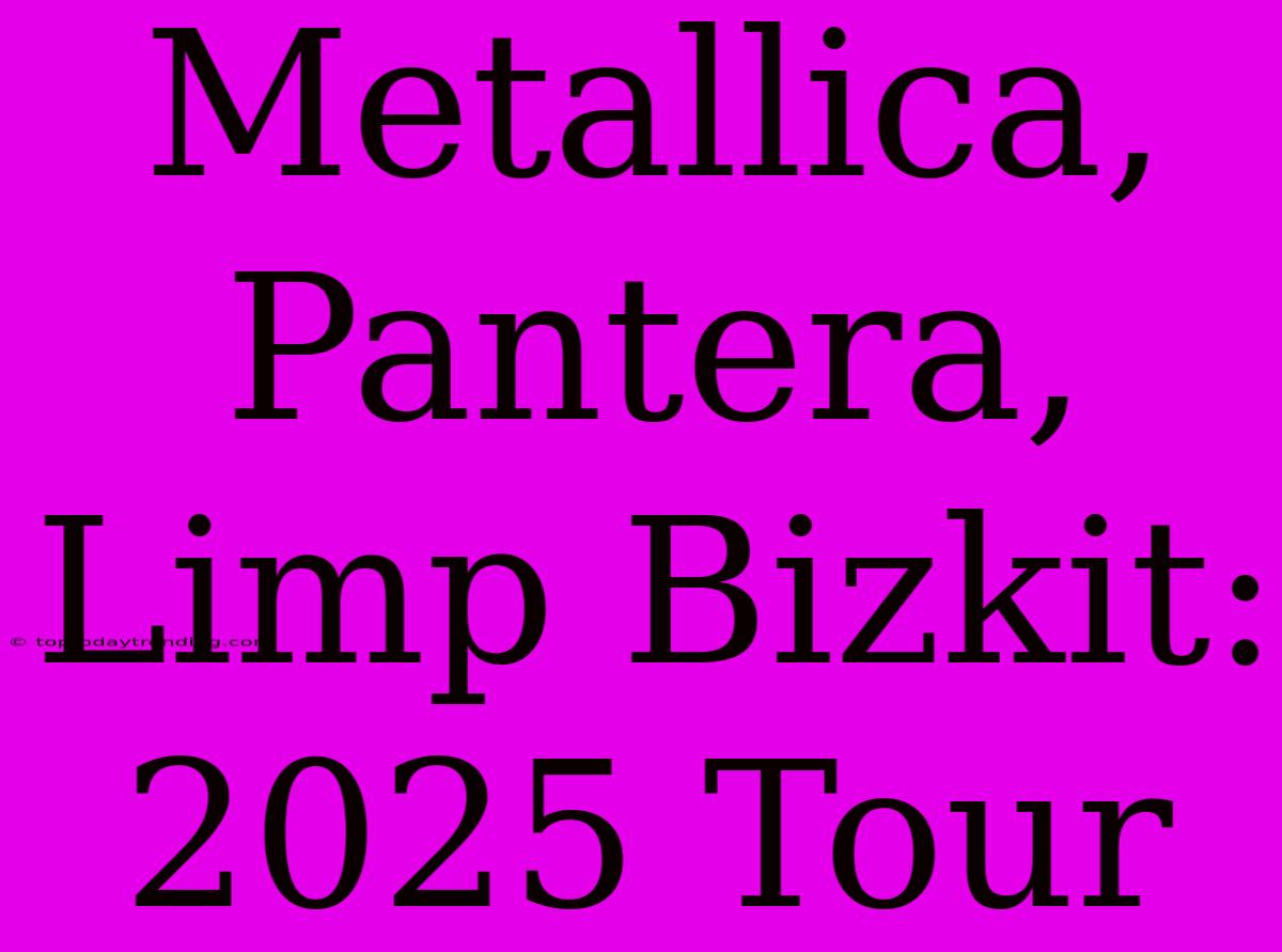 Metallica, Pantera, Limp Bizkit: 2025 Tour