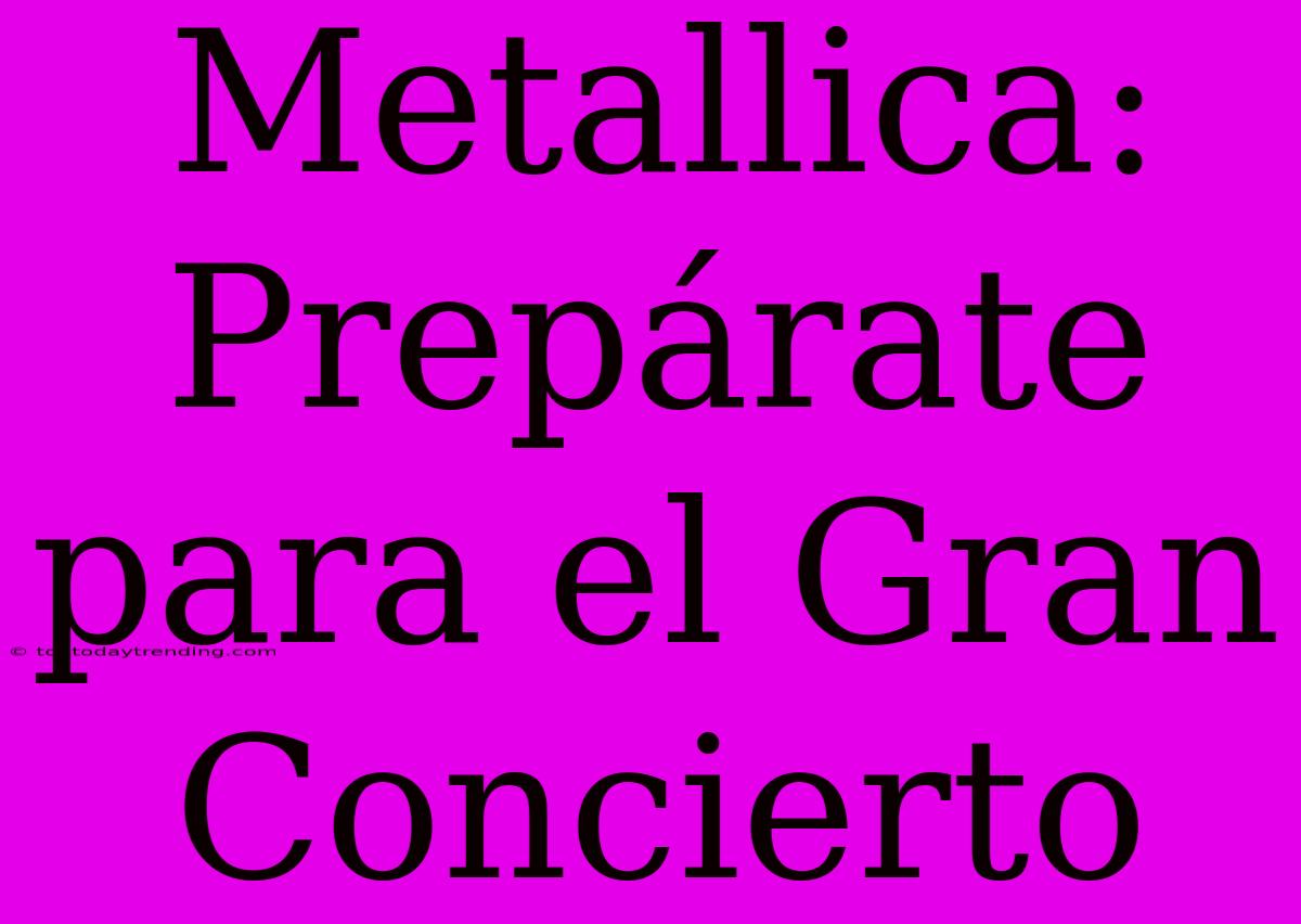 Metallica: Prepárate Para El Gran Concierto