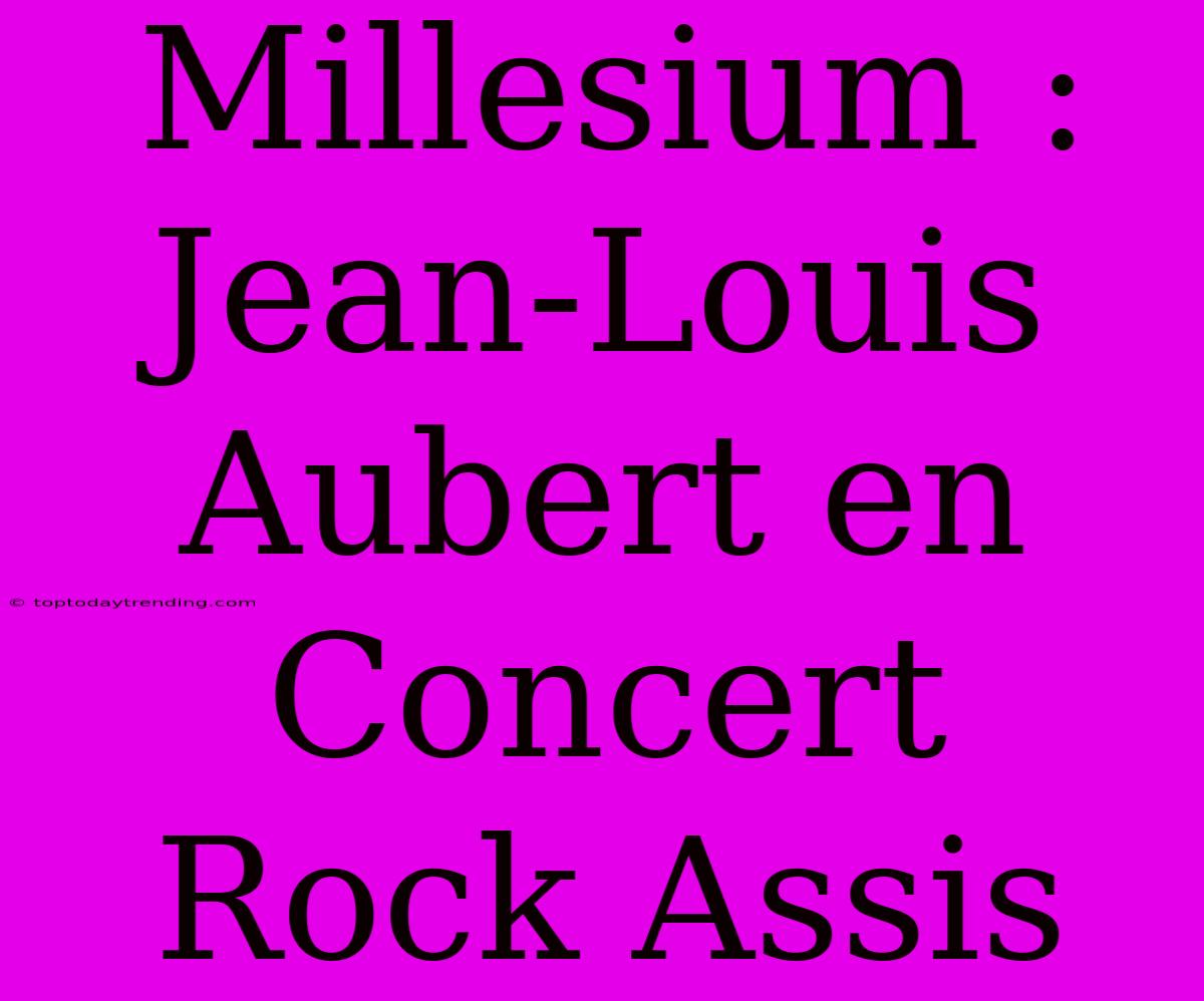 Millesium : Jean-Louis Aubert En Concert Rock Assis