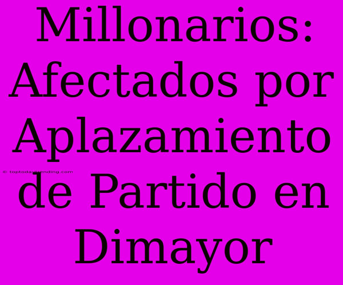 Millonarios: Afectados Por Aplazamiento De Partido En Dimayor