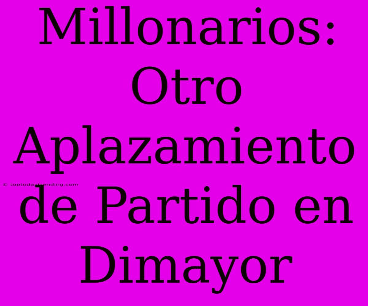 Millonarios: Otro Aplazamiento De Partido En Dimayor