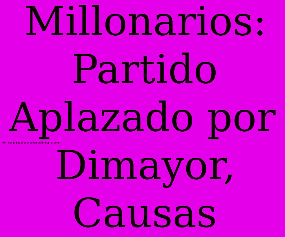 Millonarios: Partido Aplazado Por Dimayor, Causas