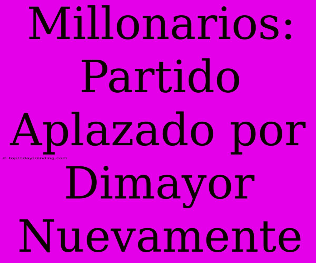 Millonarios: Partido Aplazado Por Dimayor Nuevamente