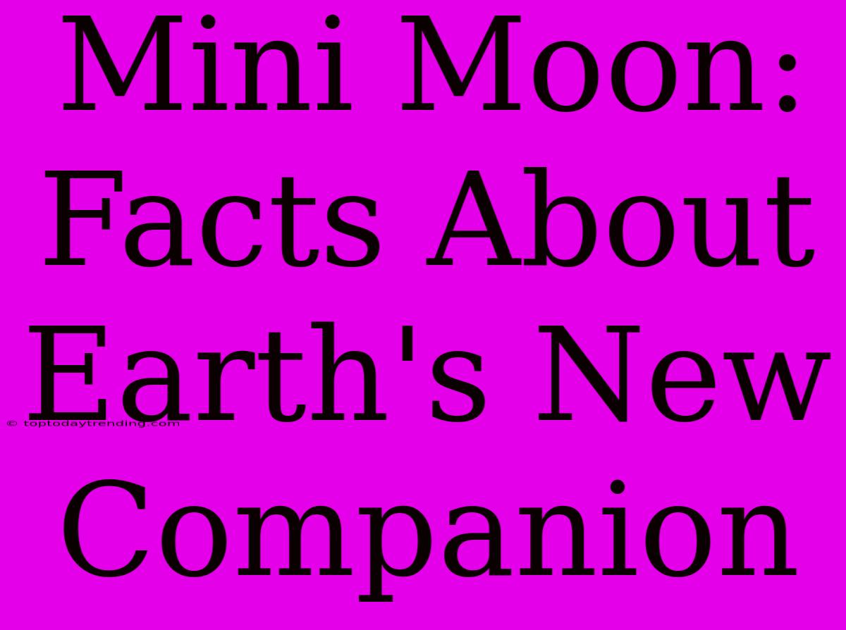 Mini Moon: Facts About Earth's New Companion