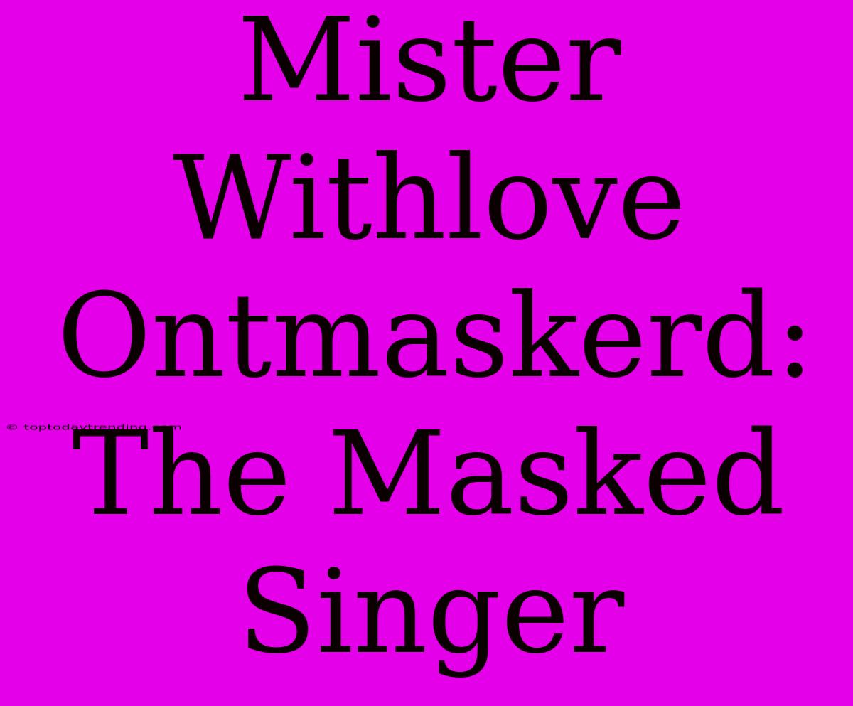 Mister Withlove Ontmaskerd: The Masked Singer