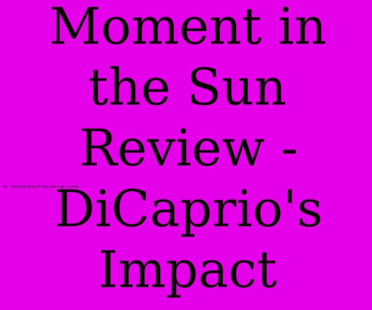 Moment In The Sun Review - DiCaprio's Impact