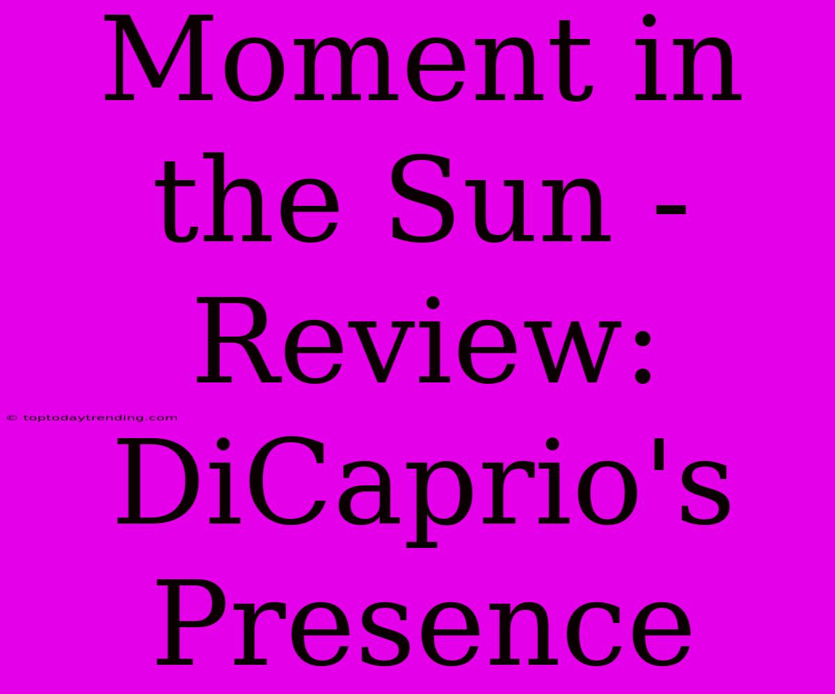 Moment In The Sun - Review: DiCaprio's Presence