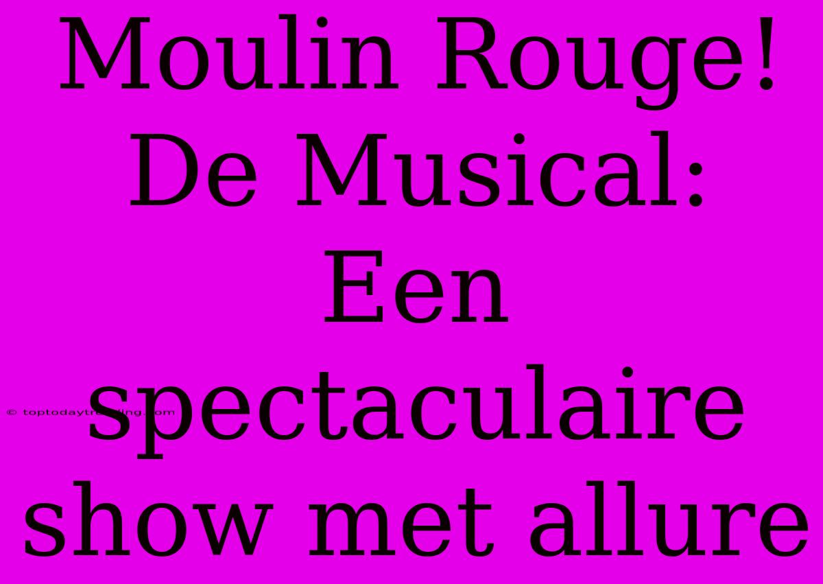 Moulin Rouge! De Musical: Een Spectaculaire Show Met Allure