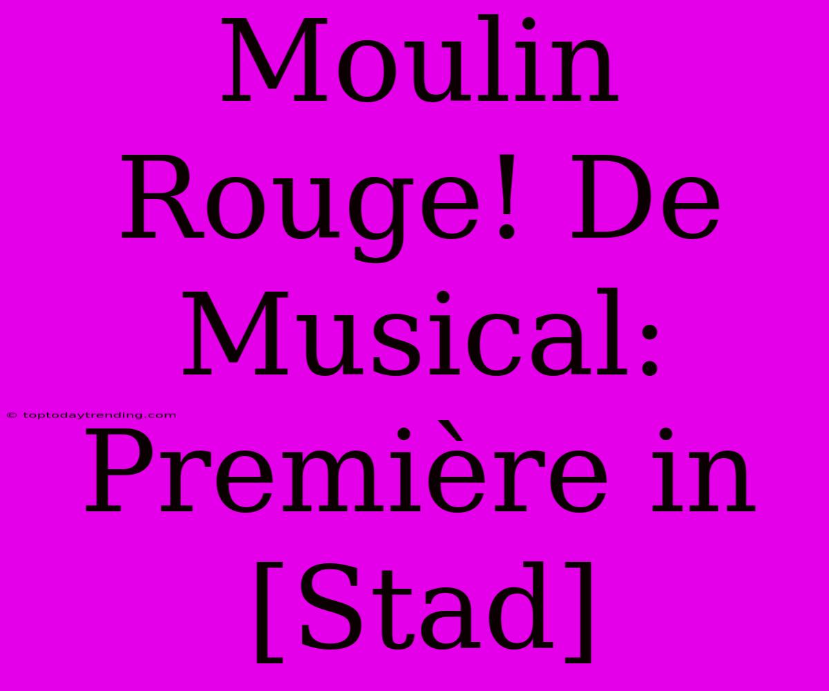 Moulin Rouge! De Musical: Première In [Stad]