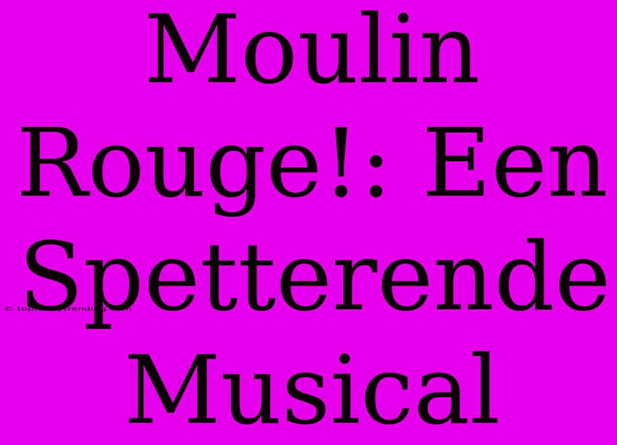 Moulin Rouge!: Een Spetterende Musical