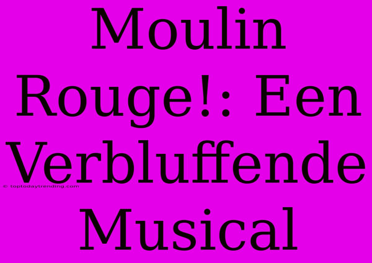 Moulin Rouge!: Een Verbluffende Musical