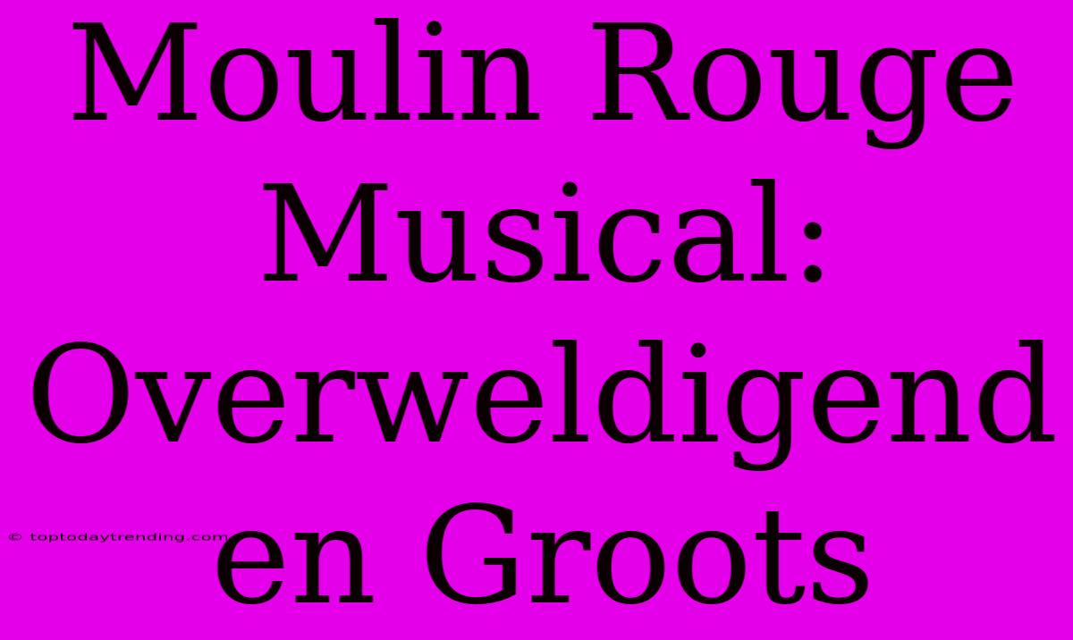 Moulin Rouge Musical: Overweldigend En Groots