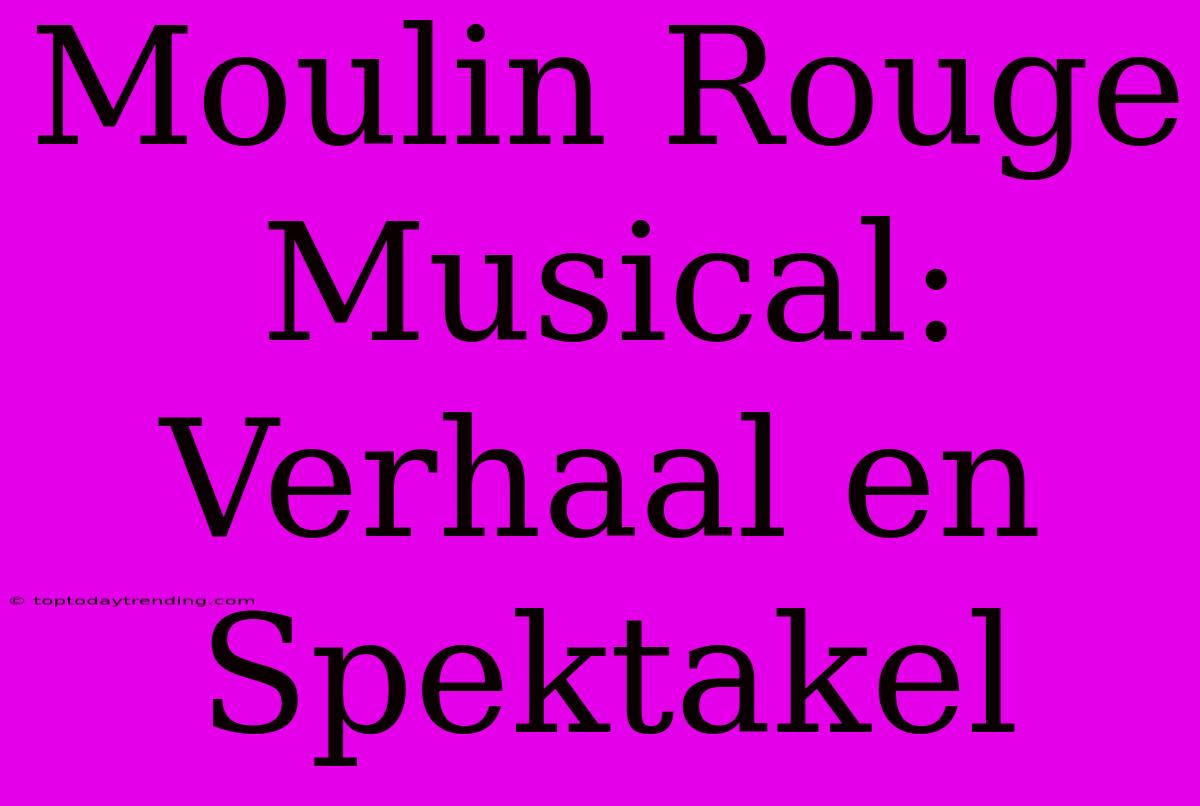 Moulin Rouge Musical: Verhaal En Spektakel