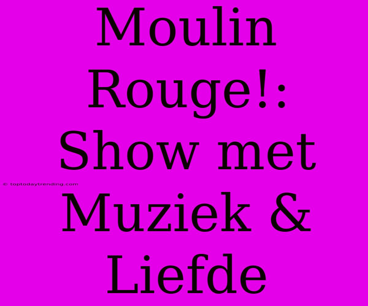 Moulin Rouge!: Show Met Muziek & Liefde